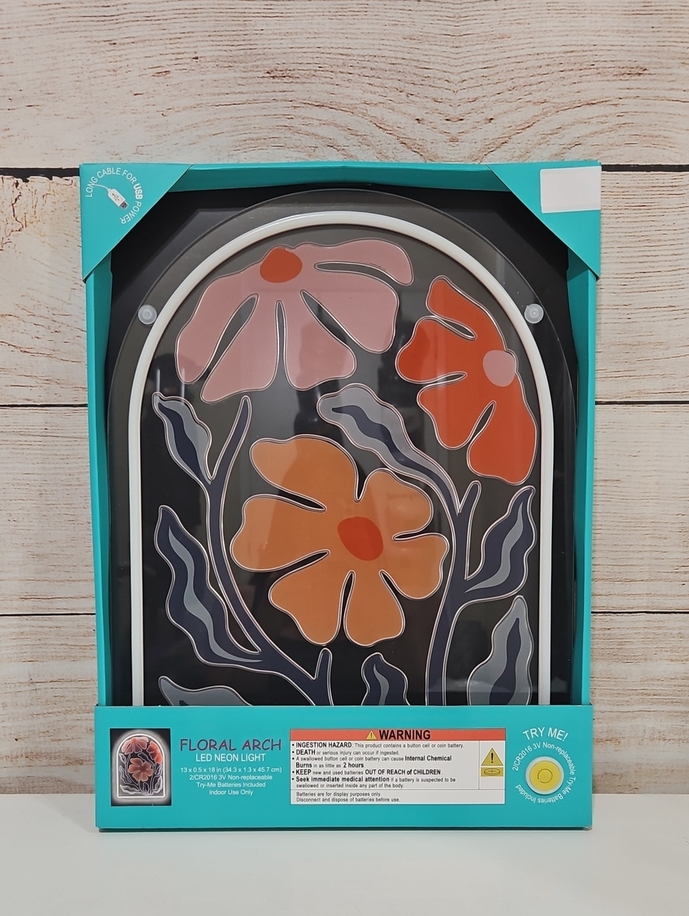 Floral Arch LED Neon Light Wall Decor - Orange & Pink Room Decoration